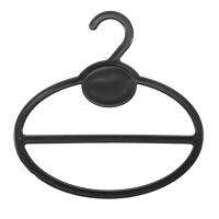 Scarf Shawl Tie Holder Organizer Oval Plastic Hangers Storage Hangers Black Size:13.5cm(Length)x 12.5cm(Diameter)x 13.5cm(Height)x1.9cm(Hook Mouth)