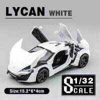 Lycan ลูกเต๋าของเล่นเหล็กหล่อไฮเปอร์สปอร์ตขนาด1/32โมเดลรถยนต์สำหรับเด็กผู้ชายเด็กของขวัญยานพาหนะคอลเลกชันงานอดิเรก