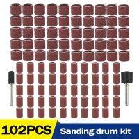 11/102pcs #80 #120 #180 Sanding Band Sanding Drum Kit Grit for Dremel Sleeves For Electric Mini Angle Grinder Sanding Mandrels Cleaning Tools