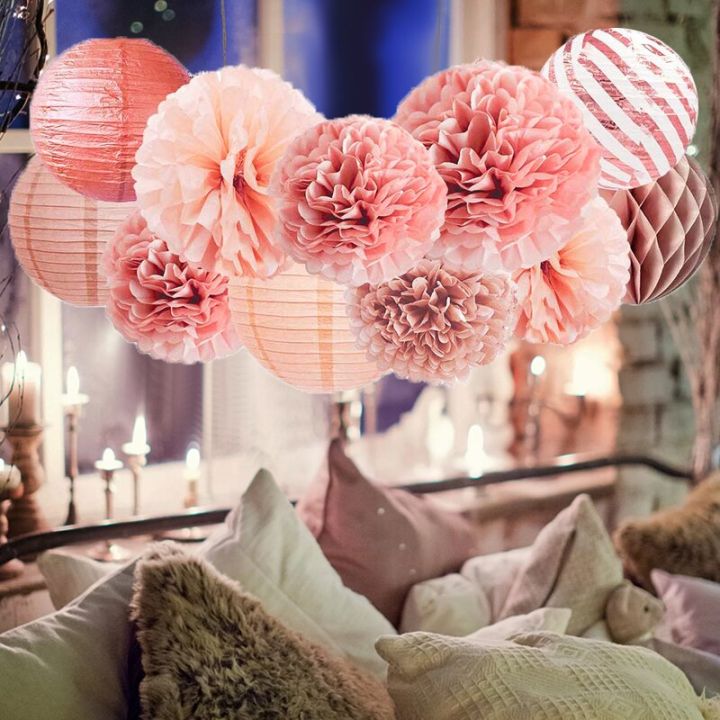 11ชิ้นโคมไฟกระดาษ-s-สีชมพูเทศกาลงานแต่งงาน-hiasan-lampion-จีนตกแต่ง-diy-ลูกบอลรังผึ้งโคมไฟกระดาษกระดาษสำหรับพับ