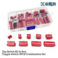 【CW】 Dip Switch Kit In Box 1 2 3 4 5 6 7 8 10 Way/Bit 2.54mm Toggle Switch Red Blue Snap Switches Mixed Kit Each 5PCS Combination Set