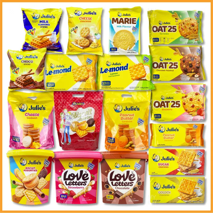 【Julie's】Biscuits 各种饼干零食 Oat 25/ Le-mond/ Biscuit Assorties/Peanut ...