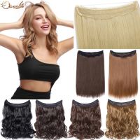 Snolilite Synthetic 16inch Invisible Hair Extension One Piece No Clip in Hair Natural Hair Hairpiece Wire hair for Women