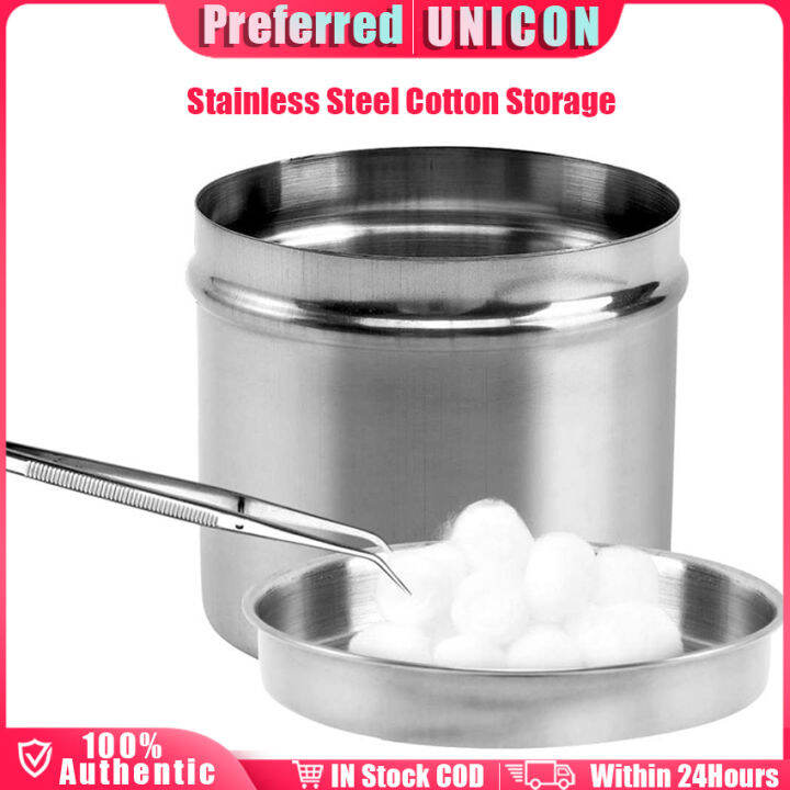 8/10CM Medical Alcohol Cotton Ball Swab Canister Box 201 Stainless