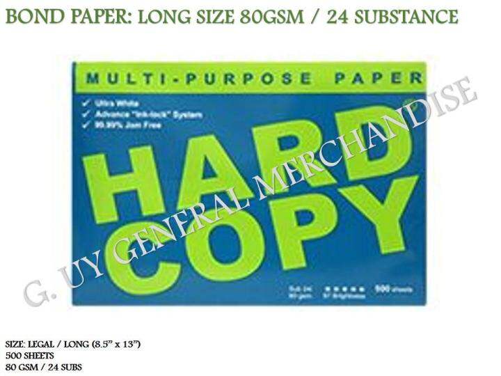 Hard Copy Bond Paper 80gsm Legal Size Lazada PH