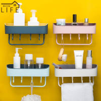 Bathroom Shelf Wall Mounted Shampoo Storage Rack Multifunction Plastic Container Kitchen Spice Organizer Bathroom Accessories