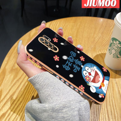 JIUMOO เคสสำหรับ Xiaomi Redmi 9 Prime Xiaomi MI POCO M2การ์ตูนน่ารักโดราเอมอนอินเทรนด์ใหม่เคสซิลิโคนชุบหรูหราเคสนิ่มกันกระแทกเคสมือถือกรอบด้านหลังเต็มตัวเคสป้องกันเลนส์กล้อง