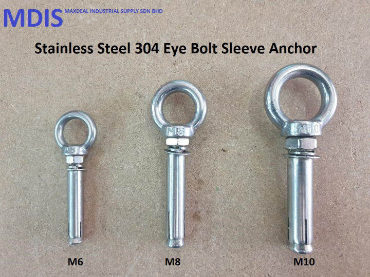 Quality Stainless Steel 304 Eye Bolt Sleeve Anchor / Eye Bolt Wall Plug Lazada