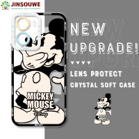 Jinsouwe เคสโทรศัพท์เคสสำหรับ Vivo Y16ลายการ์ตูนมิกกี้มินนี่คริสตัลเคสด้านหลังยางแบบนิ่ม