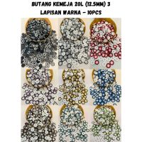 Butang Kemeja 20L (12.5mm) 3 lapisan warna - 10pcs