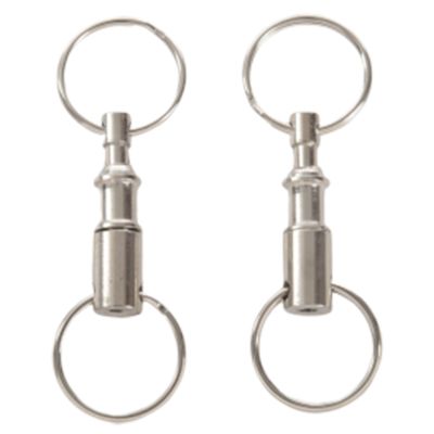 2 pieces Removable Double Keychains Iron nickel double detachable keychain Double Keychain Rotating Ring keychain