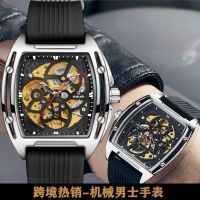 SWISH/Swiss curious multi-functional casual automatic hollow bottom silicone belt mechanical watch mens watch 【QYUE】