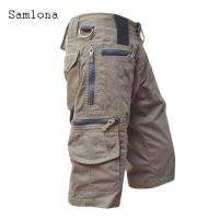 Plus Size 4xl 5xl Men Cargo Pants 2021 New European Style Half Pants Skinny Bottom Male Outdoor Casual Pocket Design Trousers