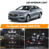 ชุดไฟโดมแผนที่ภายในหลอดไฟ LED สำหรับรถยนต์สีขาวสำหรับ Hyundai Sonata 2006 2007 2008 2009 2010 2011 2012-2017 2018ไฟติดรถ