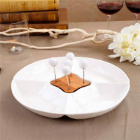 European Ceramic Five Grade Dim Sum Dry Fruit Plate Modern Minimalist Home Ho Divider Fruit Dessert Platter