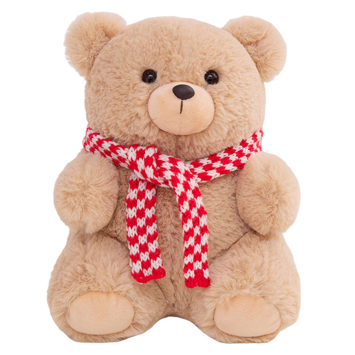 ผ้าพันคอ28ซม-ตุ๊กตาหมีหมีตุ๊กตาผ้าพลัฌหมอนอิงของขวัญสำหรับวันคริสต์มาสวันเกิดปีใหม่