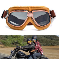 Vintage Motocross Goggles Pilot Cruiser Flying Goggles หนังรถจักรยานยนต์แว่นตา A R สำหรับขี่จักรยาน Pit Bike Eyewear