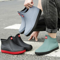 Rain boots mens models mens rain shoes slip รองเท้าบูทกันฝนรุ่นผู้ชาย ~