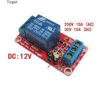 Tirgat โมดูลรีเลย์12V1 Channel พร้อมออปโตcoupler isolation high และ LOW Level Trigger