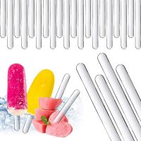 Clear Acrylic Ice Cream Stick Reusable Food Grade Chocolate Lollipop Ice Cube Holder Popsicle Stick Kitchen Gadgets Accessories