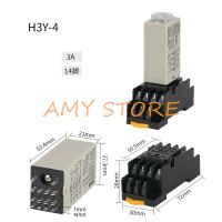 1Pc 12V/24VDC 24V/110V/220V/380VAC 14P 4PDT 0.5-10S 1.0-30S 2.0-60S on Timer Delay Rail Relay H3Y-4 Socket PYF14A 【hot】