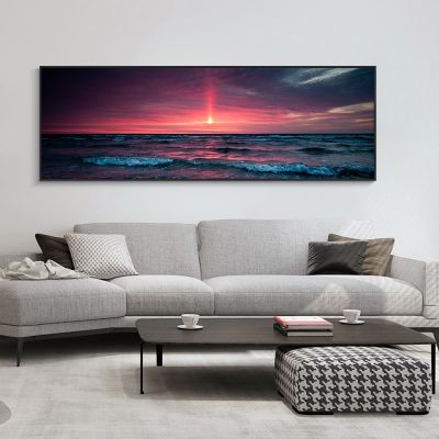 Seaside Sunset Landscape Canvas Print Seascape Painting Prints Wall Art Posters Pictures for Living Room Home Decor