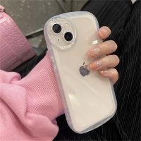 Korean Cute Transparent Oval Case For iPhone 14 13 12 11 Pro Max Mini X XS XR 7 8 Plus SE3 Clear TPU Shockproof Soft Cover Funda