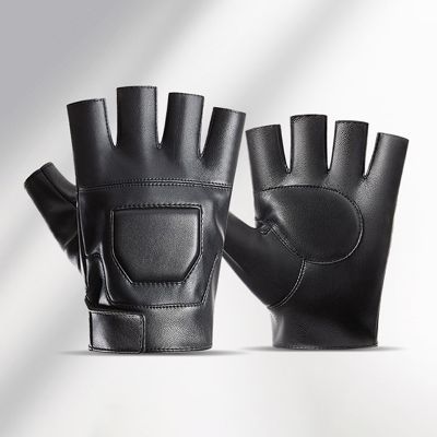 Spring Outdoor Black Mens Motorcycle Gloves Shock Absorbing Breathable Wear-resistant Half Finger Male Driving Gloves