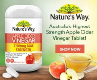 Natures way apple cider vinegar 1200mg 90 เม็ด เนเจอร์สเวย์ แอปเปิ้ล ไซเดอร์ เวเนก้า ออสเตรเลีย