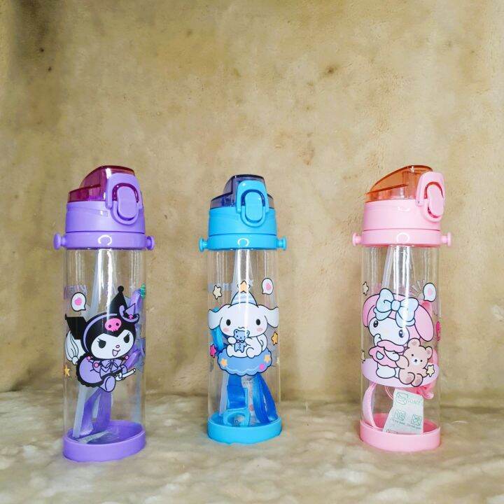 650ml WATER BOTTLE FOR KIDS WITH STRAW AND STRAP CUTE SANRIO CHARACTER ...