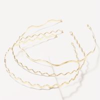 【YF】 Simple Gold Ripple Metal Hairbands Elegant Wave Headbands Fashion Women Crown Head Hoop Hair Styling Headwear Accessories