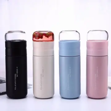 Insulated Cup with Filter Tea Maker Stainless Steel Thermos Bottle with  Glass Infuser Separates Tea and Water 300ML