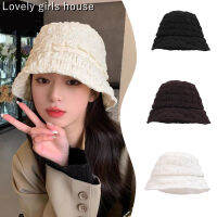 【♡Lovely girls house♡】หมวกถังผ้าอัดจีบมีจีบสำหรับผู้หญิงหมวกแก๊ปป้องกันแสงแดดในฤดูร้อนหวานๆสไตล์เกาหลีสำหรับผู้หญิงหมวกบังแดดเท่ๆ