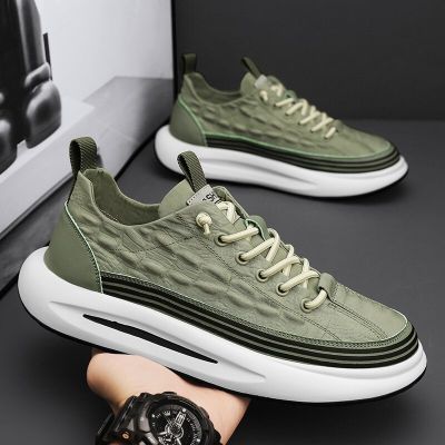 Mens Sneakers Fashion Casual Shoes Sports Elastic Non-slip Comfortable Trendy Vulcanized Shoes Breathable Summer Male Shoes