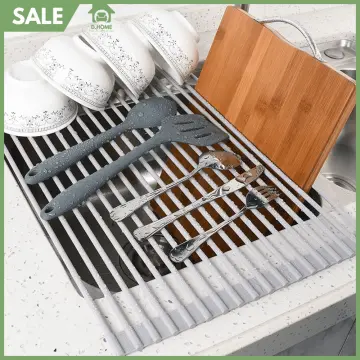 1pc Roll-up Dish Drying Rack, Over Sink Kitchen Dish Drainer