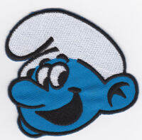 iron on patch Embroidery Smurf Comic Children 7x7 cm สเมิร์ฟ เด็ก ตัวรีด เย็บติดผ้าประเทศไทย โลโก้ปัก มีกาวสำหรับรีด ตกแต่งเสื้