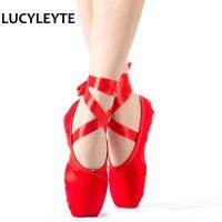 Zapatos De Baile รองเท้าผ้าใบผู้หญิง,คุณภาพสูงสตรีขนาด28 43 LUCYLEYTE รองเท้าเต้นรำการเต้นบัลเลต์ด้วยปลายเท้าขั้นสูงพร้อมริบบิ้น