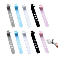 10 Pieces Straps Fastening Cable Ties Cord Organizer Tangle Free Cable Holder for Earbud Headphones Cable Management