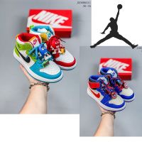 293 AIR AJ1 รองเท้าผ้าใบ ลายเป็ดแมนดาริน กัปตันอเมริกา สําหรับเด็กผู้ชาย