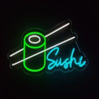 Sushi neon sign sushi roll set neon lights japanese restaurant led light japanese food led sign