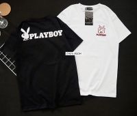 เสื้อยืดแขนสั้น สีพื้น รุ่นสกรีนลาย PLAY BOY หน้า-หลัง มาใหม่ เสื้อคอกลมผ้า Cotton อย่างดี ผ้าเนื้อดี สีไม่ตก มี4 สี