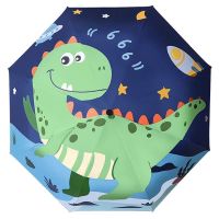 Fashionable Childrens Umbrella~Tyrannosaurus Safety Children Dedicated Umbrella Fully Automatic Rosemary Pupils Kindergarten Boys Ultra-Light Portable Straight Rod