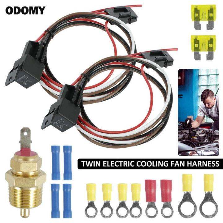 Electric Fan Thermostat Set Dual Electric Fan Relay Kit with