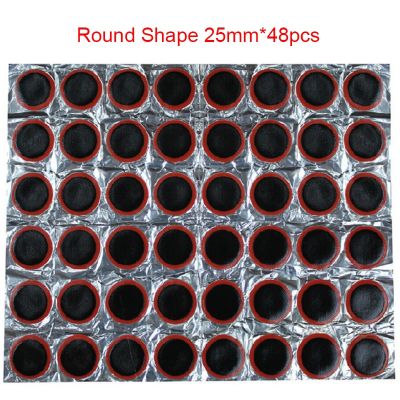℗▼ 48pcs Rubber Puncture Patches Bicycle Tire Tyre Tube Repair Cycle Patch Kit No Glue Bicycle Inner Tube Puncture Repair Tools