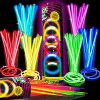 Glow Sticks Bulk Glow Bracelets Necklaces Bulk 100pcs Glow Necklaces Party Supplies Long Lasting Leak-Free Multicolor For Easter Christmas Birthday brilliant