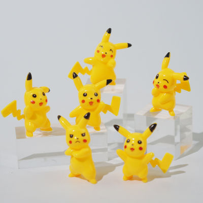 6 Pcs การ์ตูน Pokemon Pikachu ตุ๊กตาขยับแขนขาได้ Mini พลาสติกโมเดลตุ๊กตาเค้กตกแต่งของเล่นเด็กของขวัญวันเกิดสำหรับเด็ก