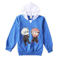 [ในสต็อก] Jujutsu Kaisen Hooded เสื้อกันหนาว3-14ปี Hoodies แขนยาวสำหรับชายหญิงเสื้อผ้าเด็กผ้าฝ้ายผสมการ์ตูนกีฬาฤดูใบไม้ผลิและฤดูใบไม้ร่วง