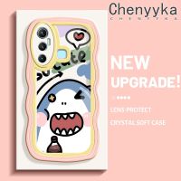 Chenyyka เคสสำหรับ Infinix 11 เคสการ์ตูตูนน่ารัก ฉลามใหม่มาการองคอลอว์คลื่นขอบนุ่มเคสมือถือกันกระแทกใสที่สร้างสรรค์เคสโปร่งใส กล้องถ่ายรูปซิลิก้าเจลฝาครอบป้องกัน