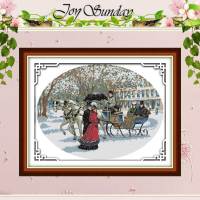 Snowy Day Patterns Counted Cross Stitch 11CT 14CT Cross Stitch Sets Wholesale Chinese Cross-stitch Kits Embroidery Needlework