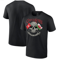 Mens Navy 2022 Survivor Series War Games T-Shirt Black WWE Clash at the Castle 2022 Skull T-Shirt {in store}